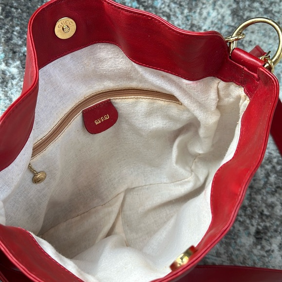 Vintage 90s Gucci Bamboo Handle Leather 2-Way Bag + COA - Picture 9 of 15